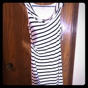 Ann Taylor Loft Navy Striped Dress